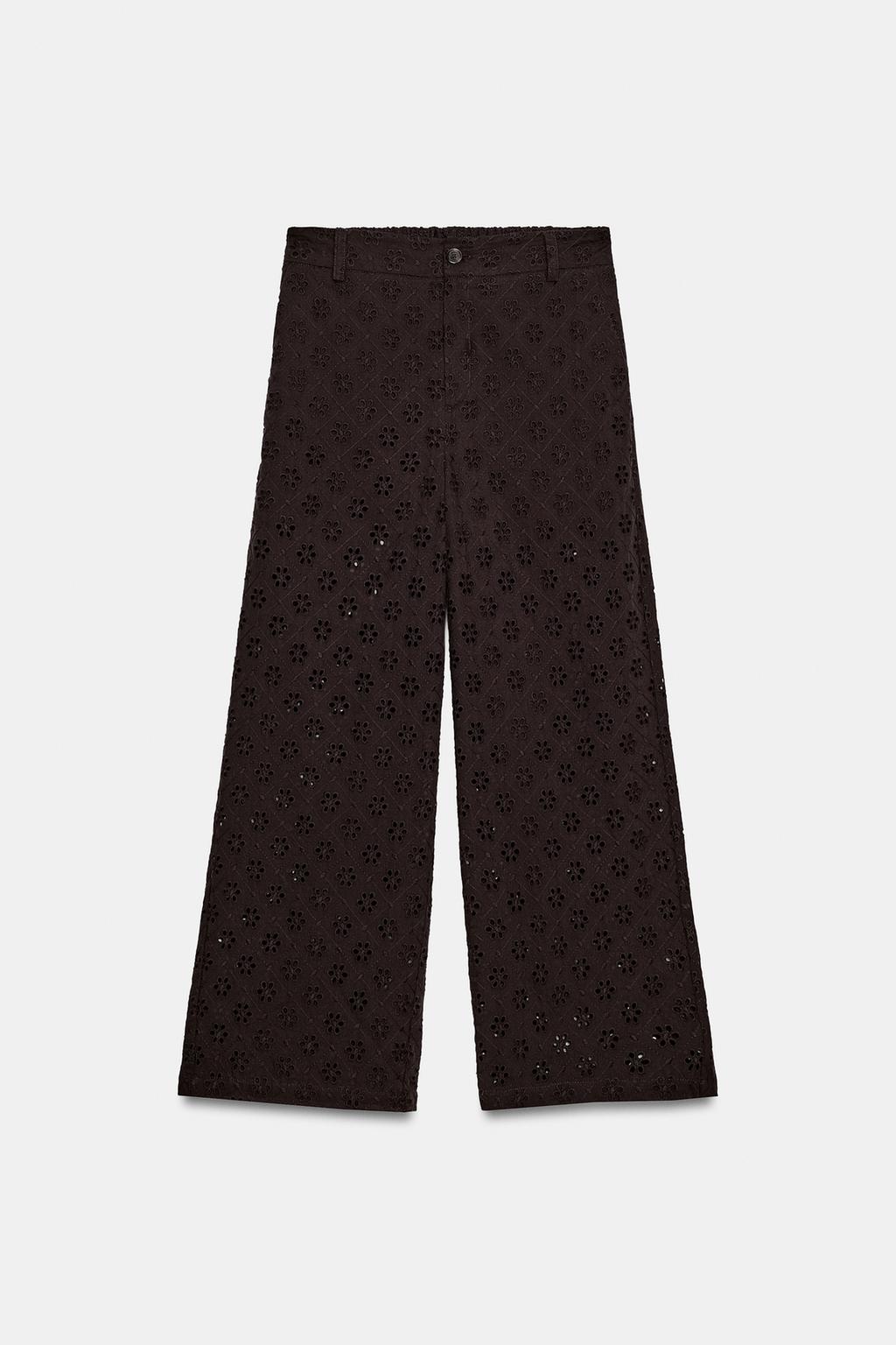 БРЮКИ-КЮЛОТЫ С АЖУРНОЙ ВЫШИВКОЙ