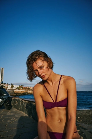 Топ-бикини бандо с плетеными бретелями- Заказать в России