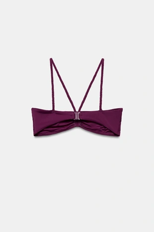 Топ-бикини бандо с плетеными бретелями- Заказать в России