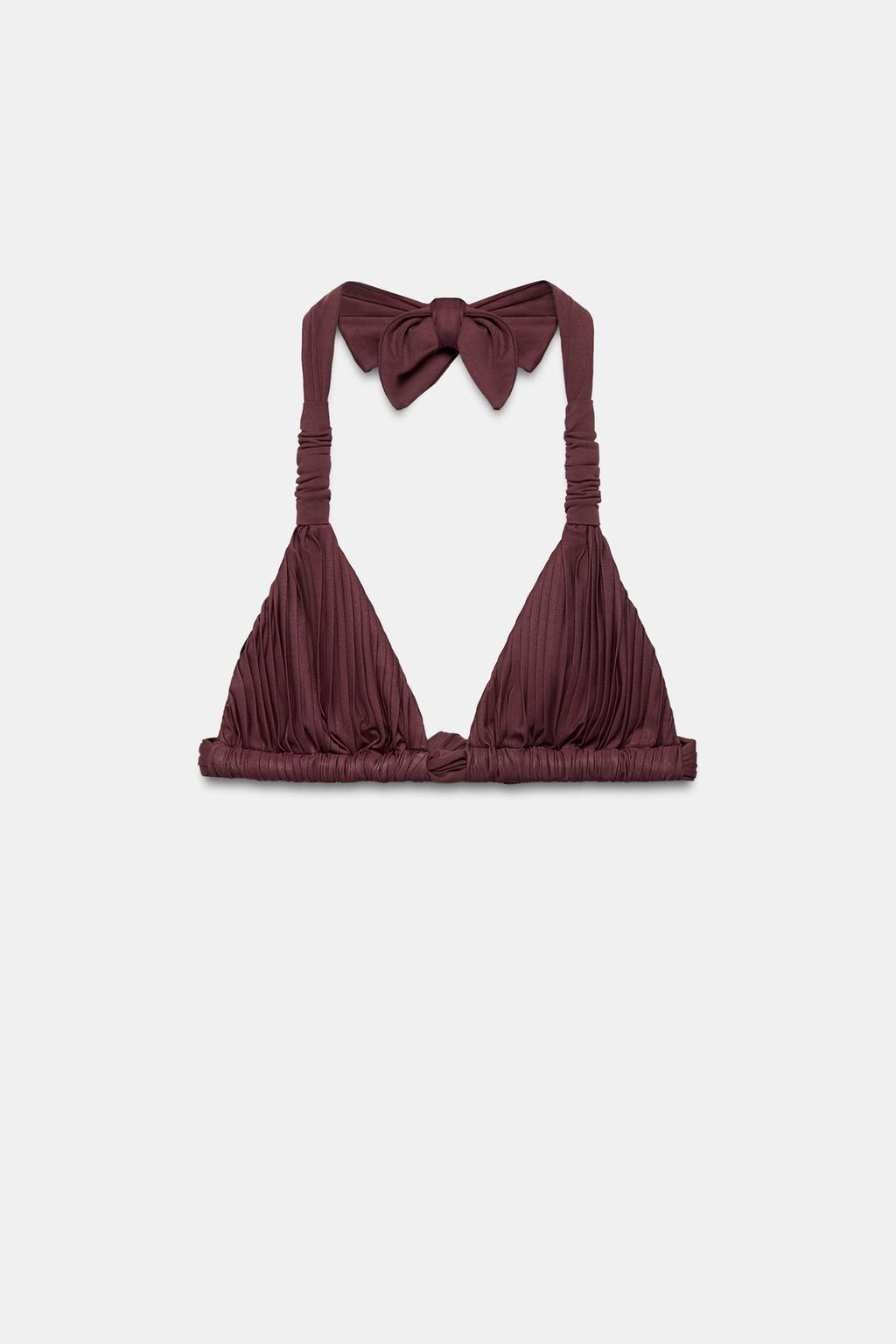 ПЛИССИРОВАННЫЙ ЛИФ БИКИНИ С ТРЕУГОЛЬНЫМИ ЧАШКАМИ