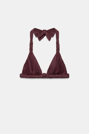 Купить Zara Плиссированный лиф бикини с треугольными чашками