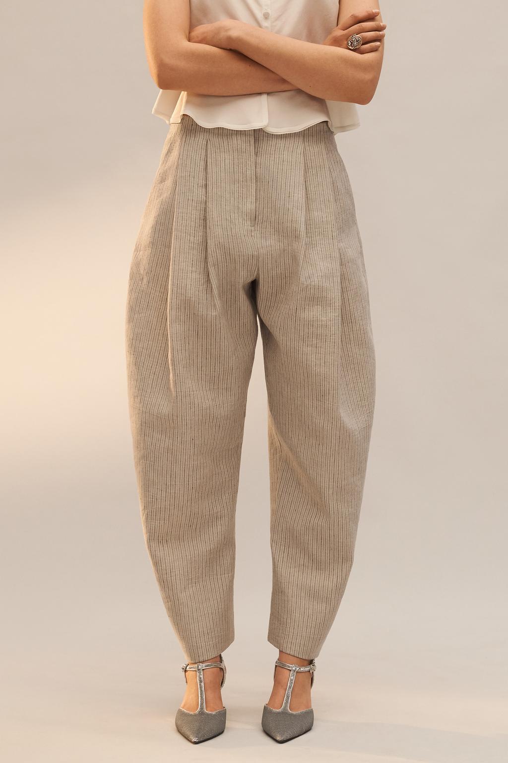 Брюки из льняной смеси в полоску limited edition