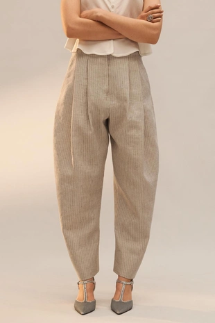 Брюки из льняной смеси в полоску limited edition- Заказать в России