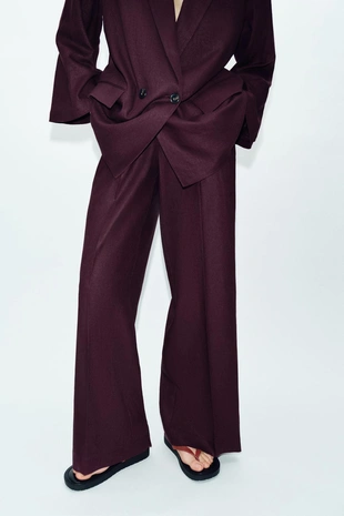 Прямые брюки из льна