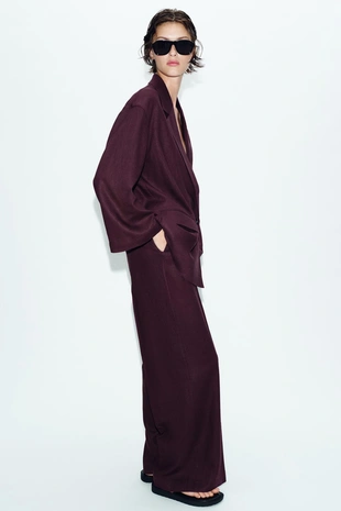 Прямые брюки из льна