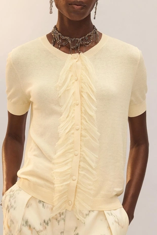 Кардиган с оборками из шелково-хлопковой смеси limited edition- Заказать в России