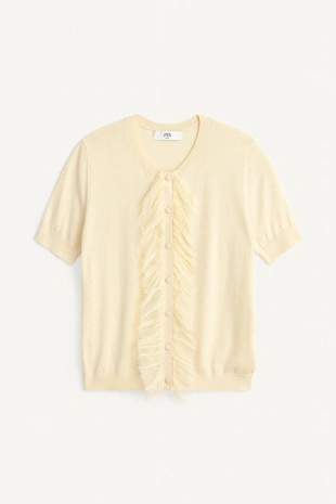 Кардиган с оборками из шелково-хлопковой смеси limited edition- Заказать в России