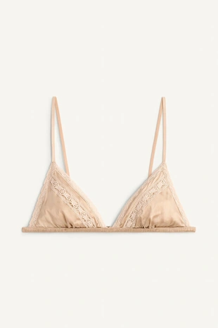 Beige-pink | 2678/122/942 - Zara Бюстье из шёлка с кружевом LIMITED EDITION