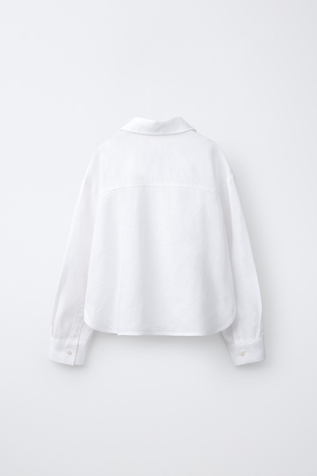 ОДНОТОННАЯ РУБАШКА ИЗ СМЕСОВОГО ЛЬНА