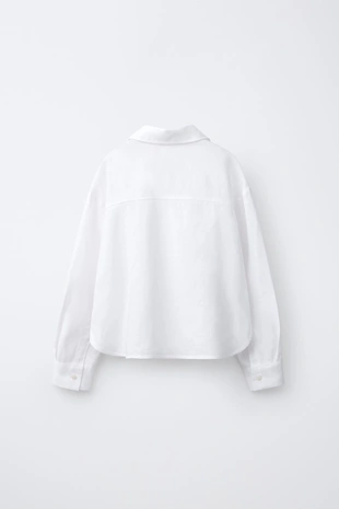 Однотонная рубашка из смесового льна- Заказать в России