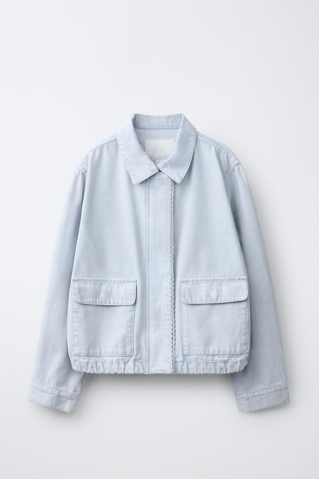 ДЖИНСОВАЯ КУРТКА С КРУЖЕВОМ