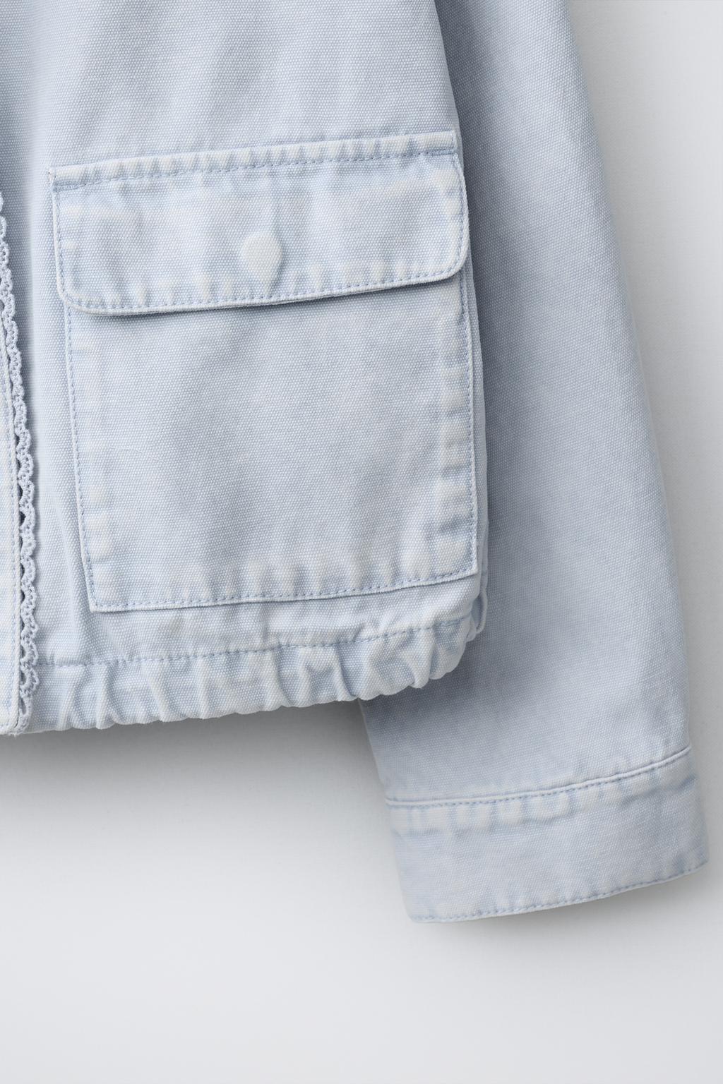 ДЖИНСОВАЯ КУРТКА С КРУЖЕВОМ