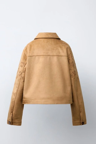 Куртка из искусственной замши с вышивкой- Заказать в России