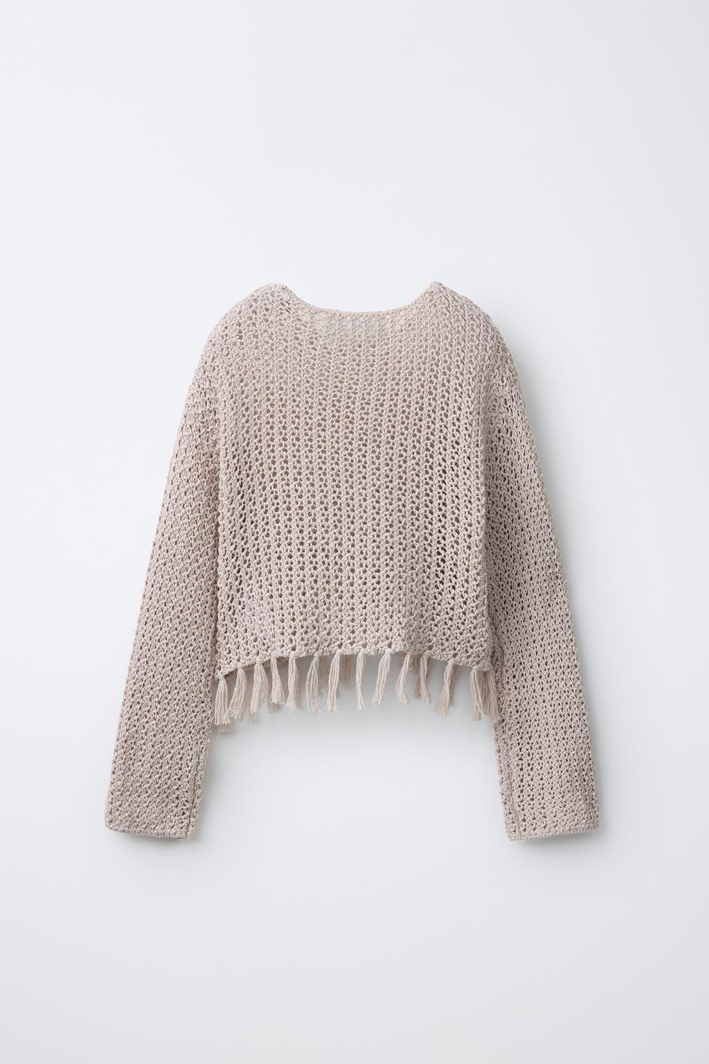 ТРИКОТАЖНЫЙ ДЖЕМПЕР С БАХРОМОЙ