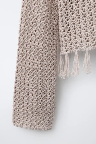 Трикотажный джемпер с бахромой- Заказать в России