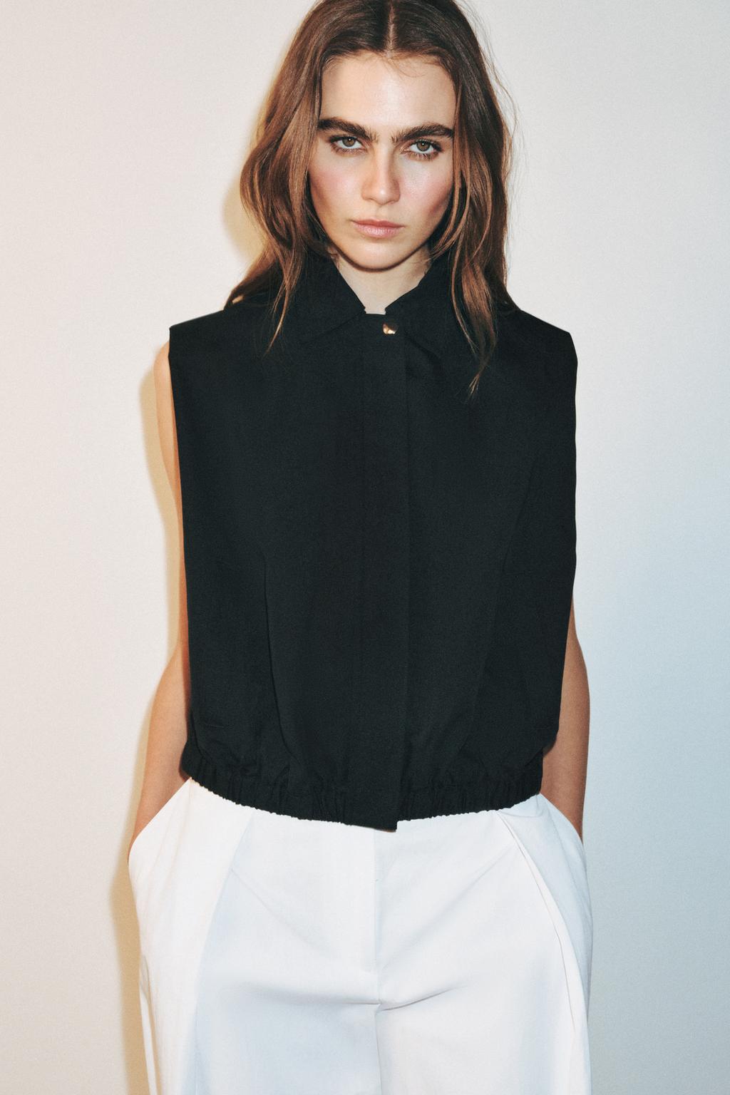 БРЮКИ ИЗ ПОПЛИНА С ЗАЩИПАМИ