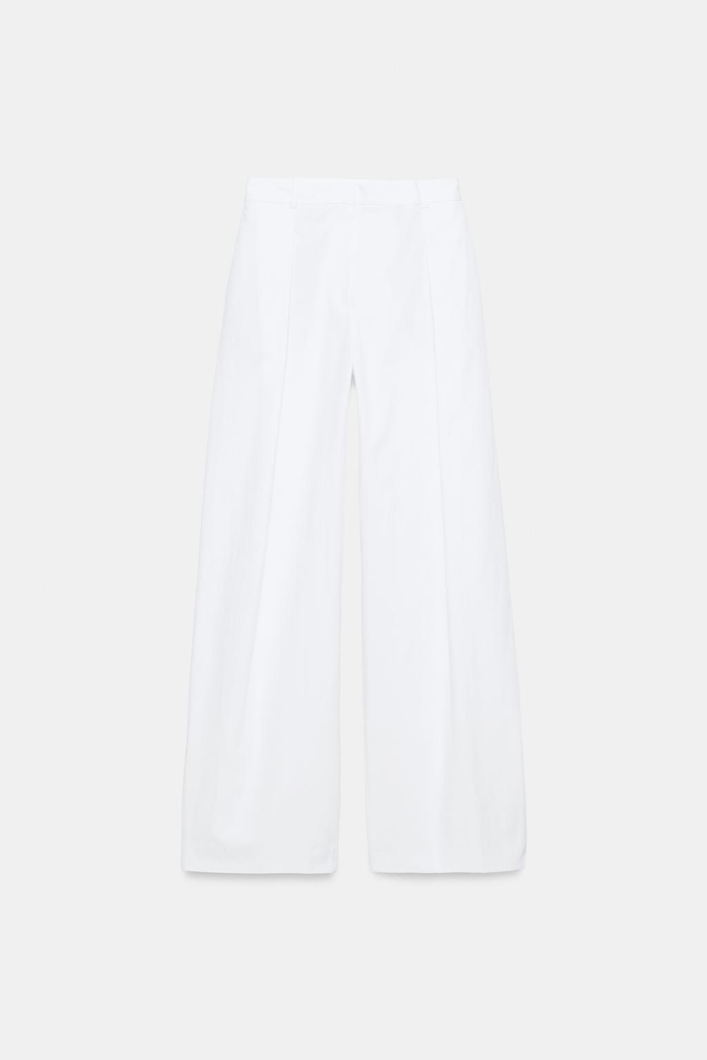 БРЮКИ ИЗ ПОПЛИНА С ЗАЩИПАМИ