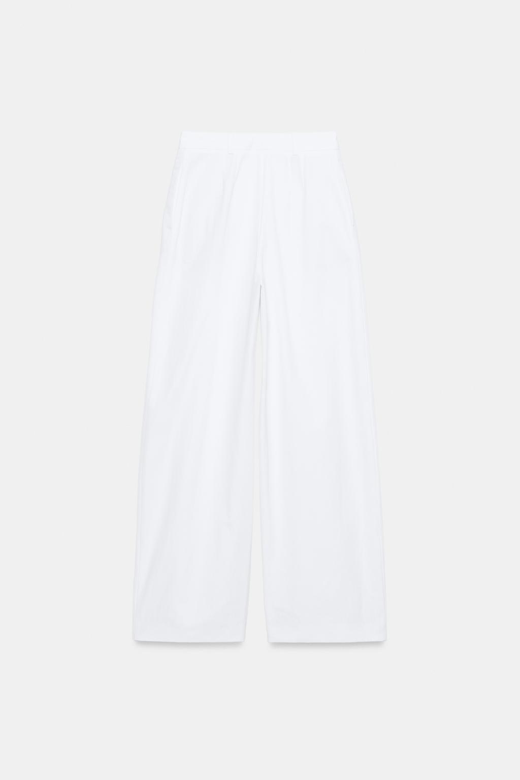 БРЮКИ ИЗ ПОПЛИНА С ЗАЩИПАМИ