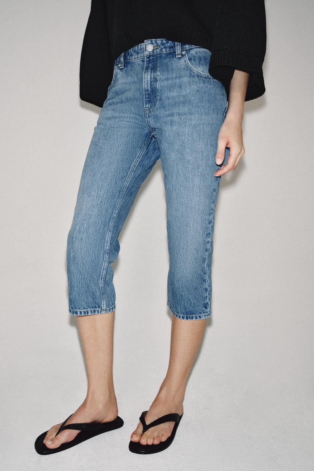 ДЖИНСЫ КАПРИ СО СРЕДНЕЙ ПОСАДКОЙ — ZW COLLECTION