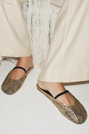 Плетеные балетки-мюли- Заказать в России