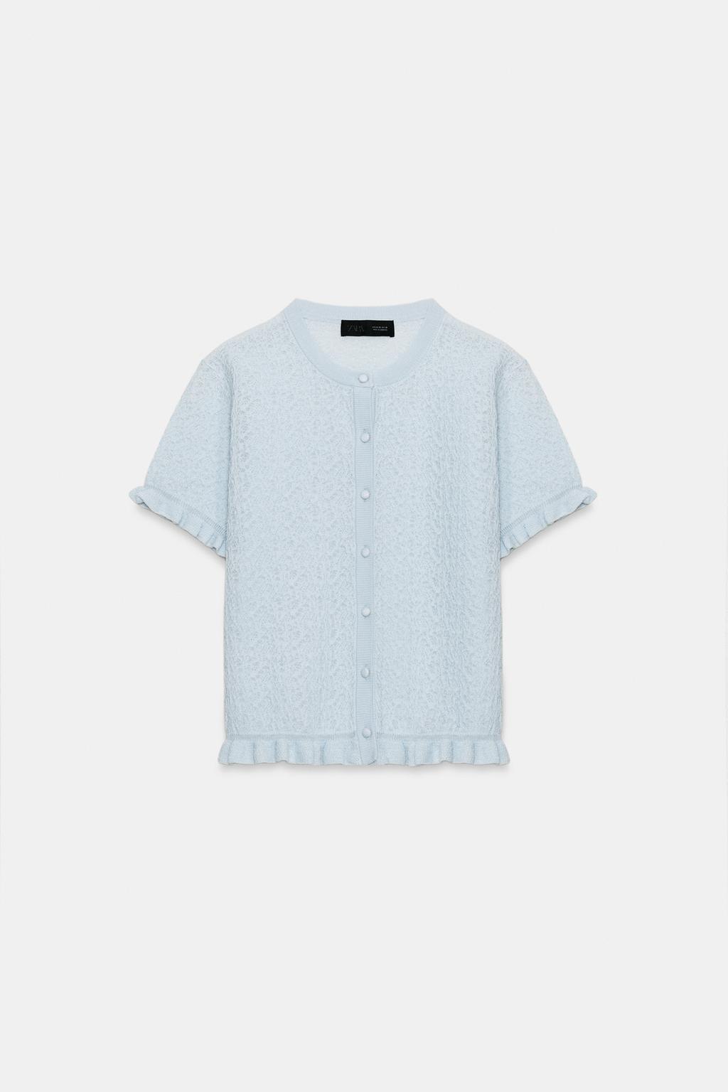 ВЯЗАНЫЙ КАРДИГАН С ВОЛАНАМИ