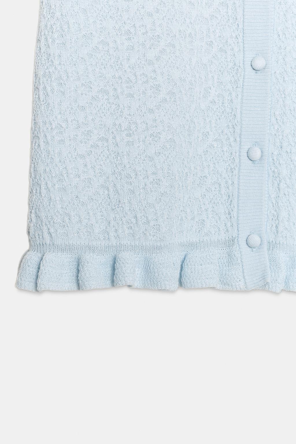 ВЯЗАНЫЙ КАРДИГАН С ВОЛАНАМИ