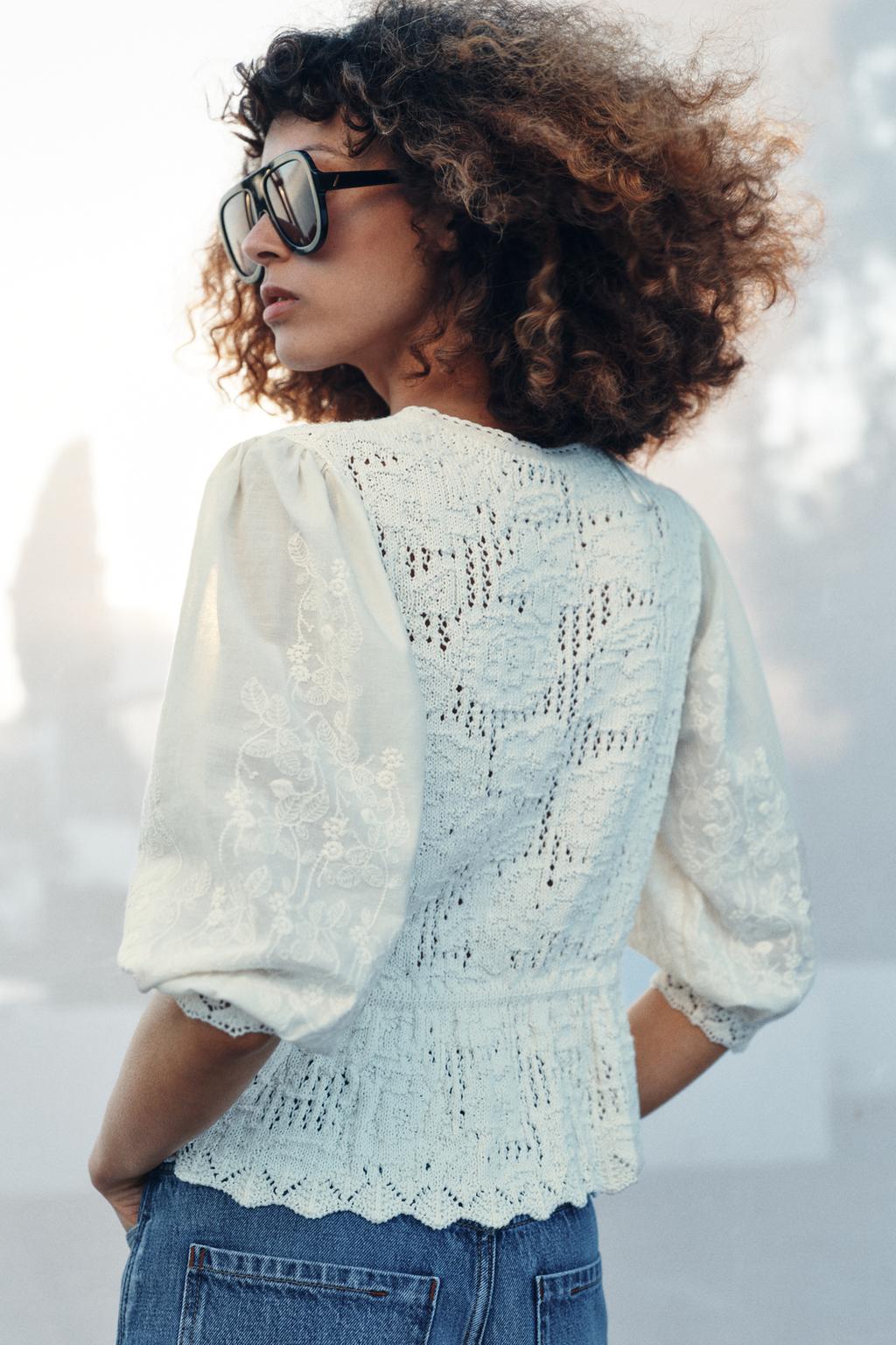 РОМАНТИЧНЫЙ КАРДИГАН С КОМБИНИРОВАННЫМИ ДЕТАЛЯМИ