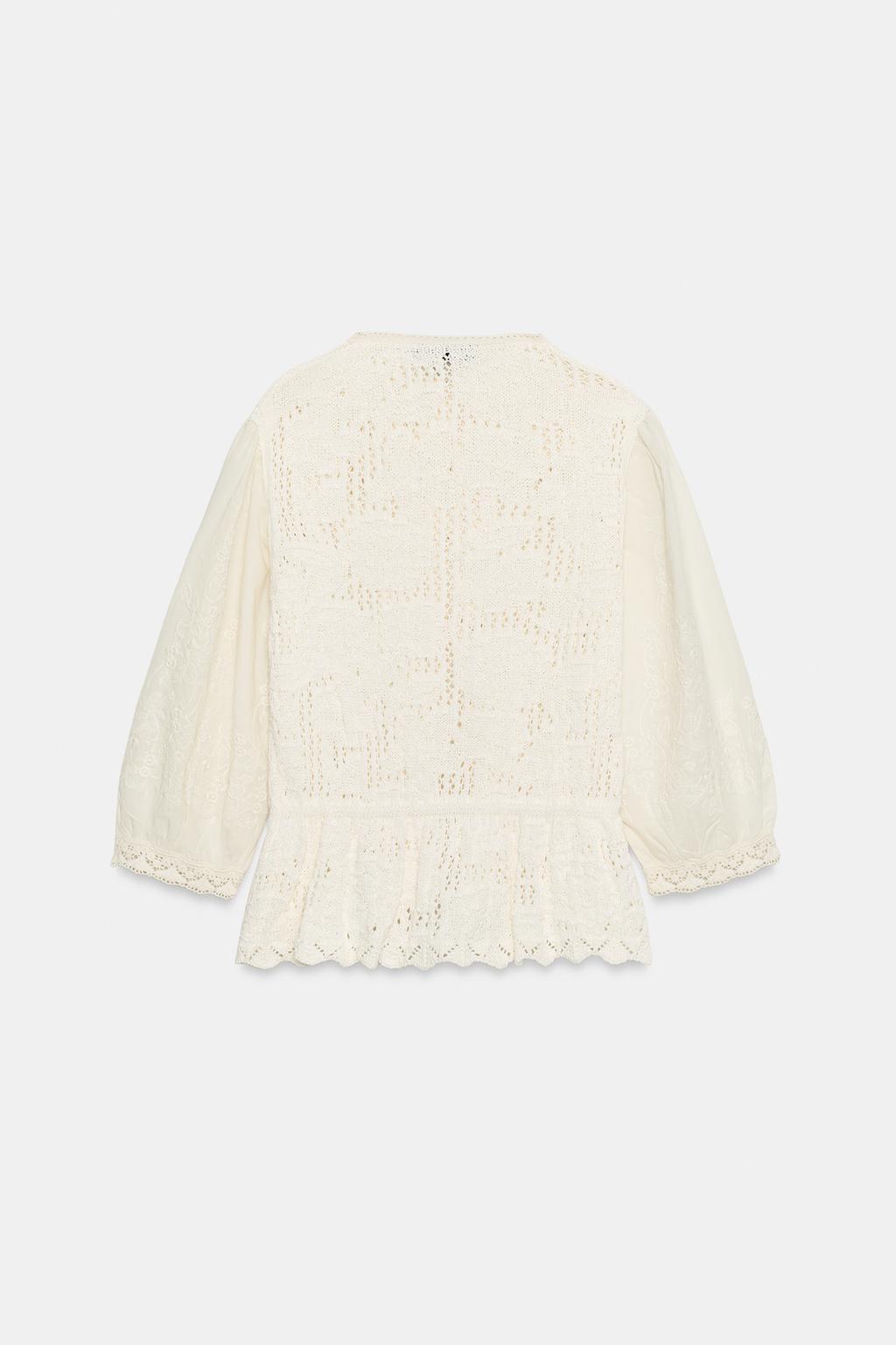 РОМАНТИЧНЫЙ КАРДИГАН С КОМБИНИРОВАННЫМИ ДЕТАЛЯМИ