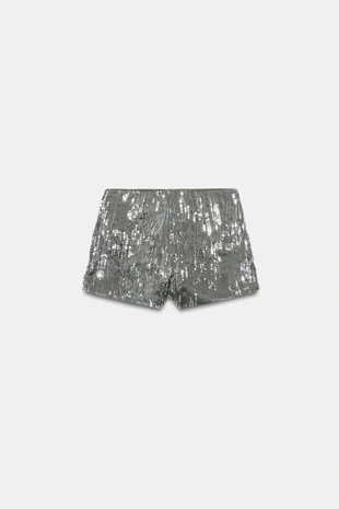 Мини-шорты с пайетками- Заказать в России