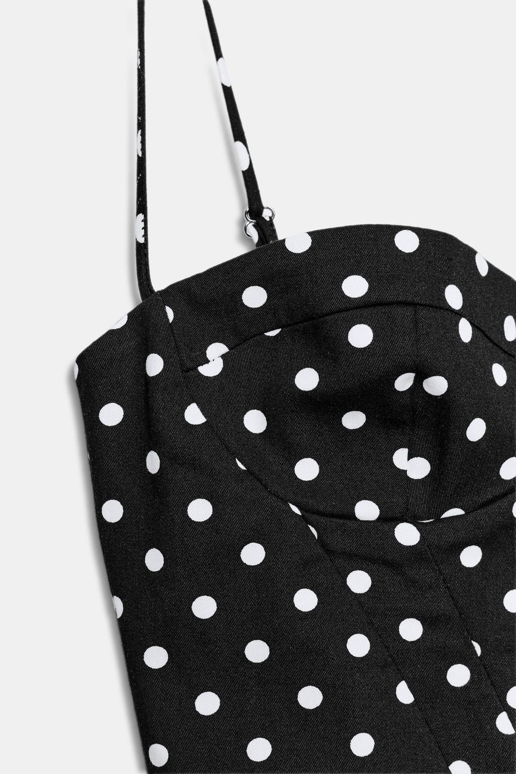 МИНИ-ПЛАТЬЕ В ГОРОШЕК НА БРЕТЕЛЯХ