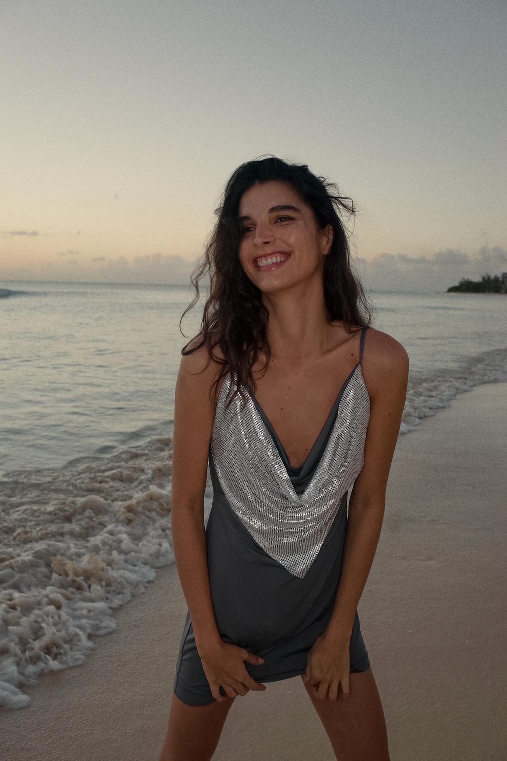 КОМБИНИРОВАННОЕ ПЛАТЬЕ ИЗ СЕТКИ