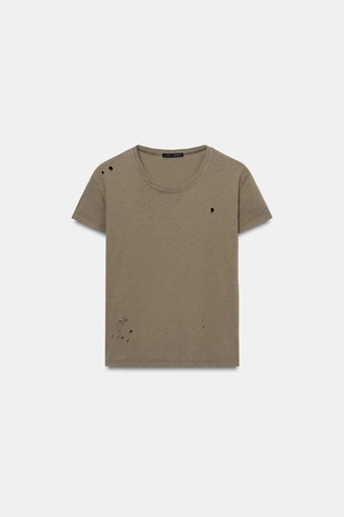 Футболка с разрезами и короткими рукавами- Заказать в России