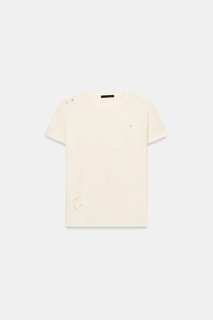 Футболка с разрезами и короткими рукавами- Заказать в России