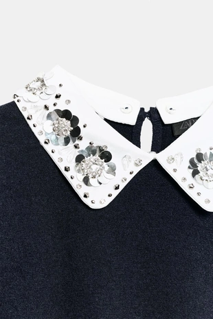 Свитер со стразами и пайетками- Заказать в России