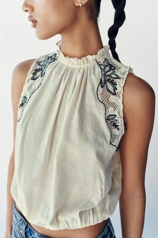 Топ-баллон с вышивкой- Заказать в России