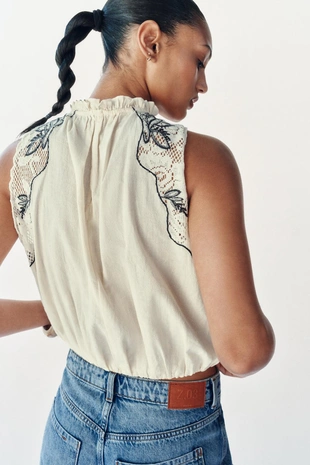 Топ-баллон с вышивкой- Заказать в России