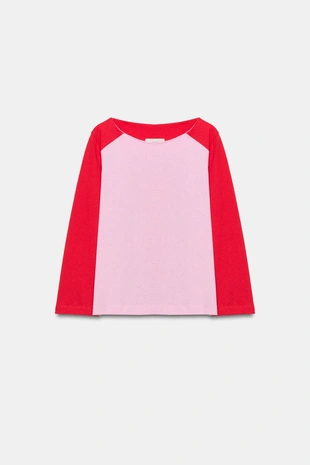 Комбинированная футболка реглан- Заказать в России