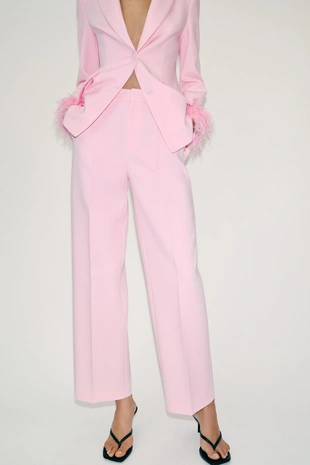 Брюки прямого кроя с низкой посадкой- Заказать в России