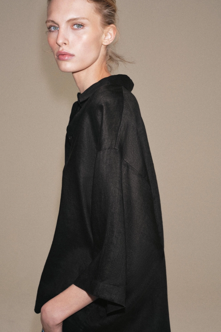 Рубашка свободного кроя коллекции zara woman