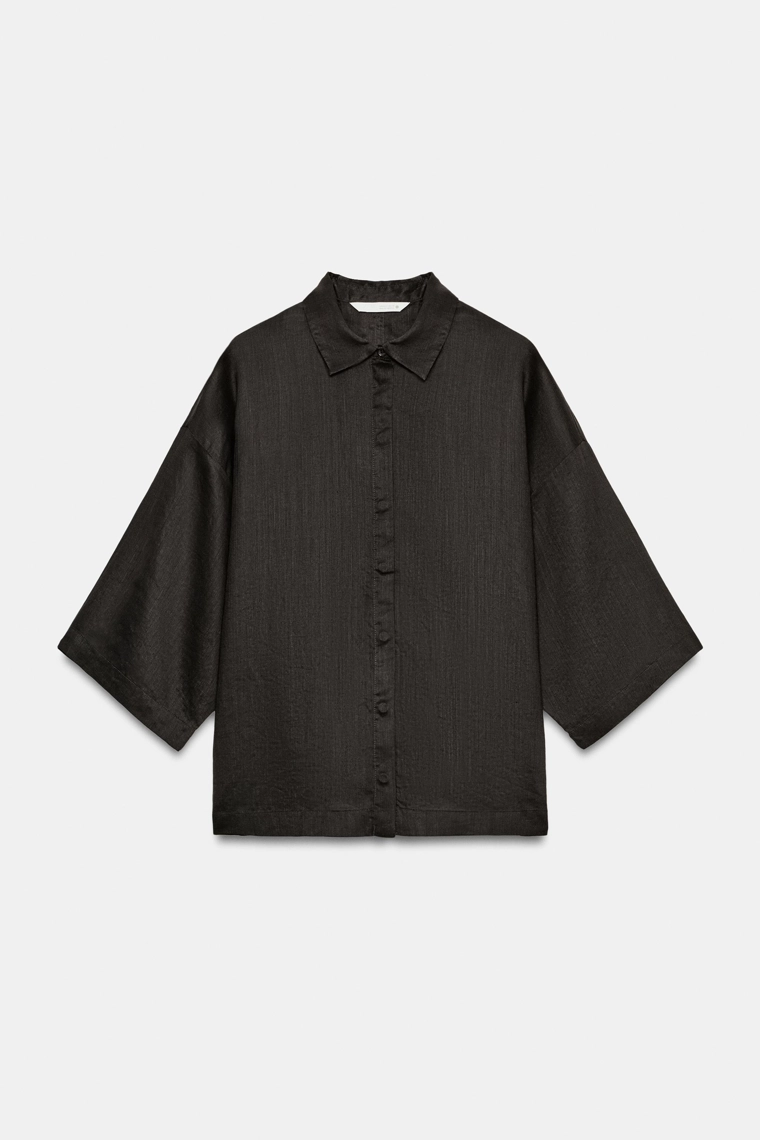 Рубашка свободного кроя коллекции zara woman