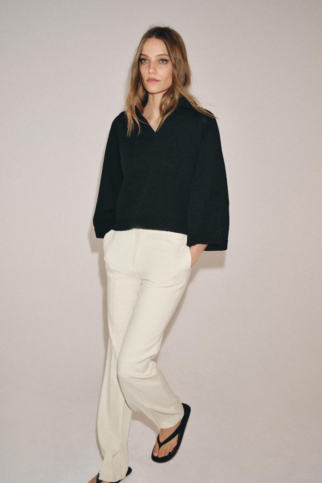 ТРИКОТАЖНЫЙ СВИТЕР С ВОРОТНИКОМ ПОЛО