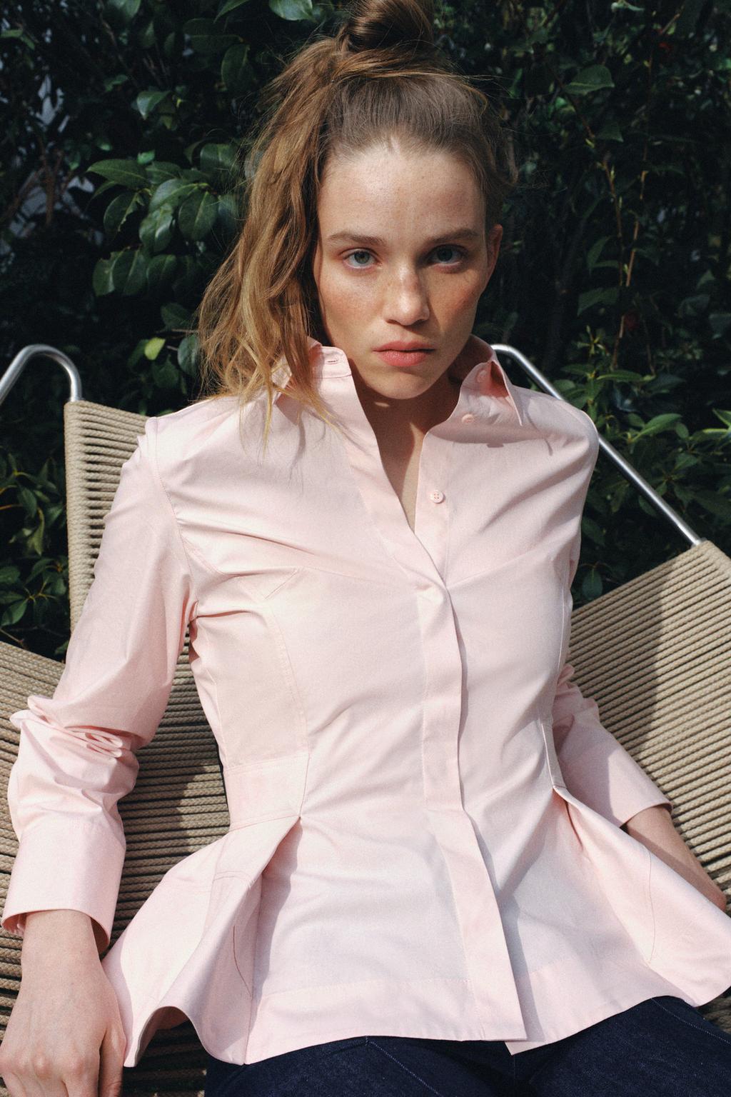 РУБАШКА ИЗ ПОПЛИНА С БАСКОЙ — ZW COLLECTION