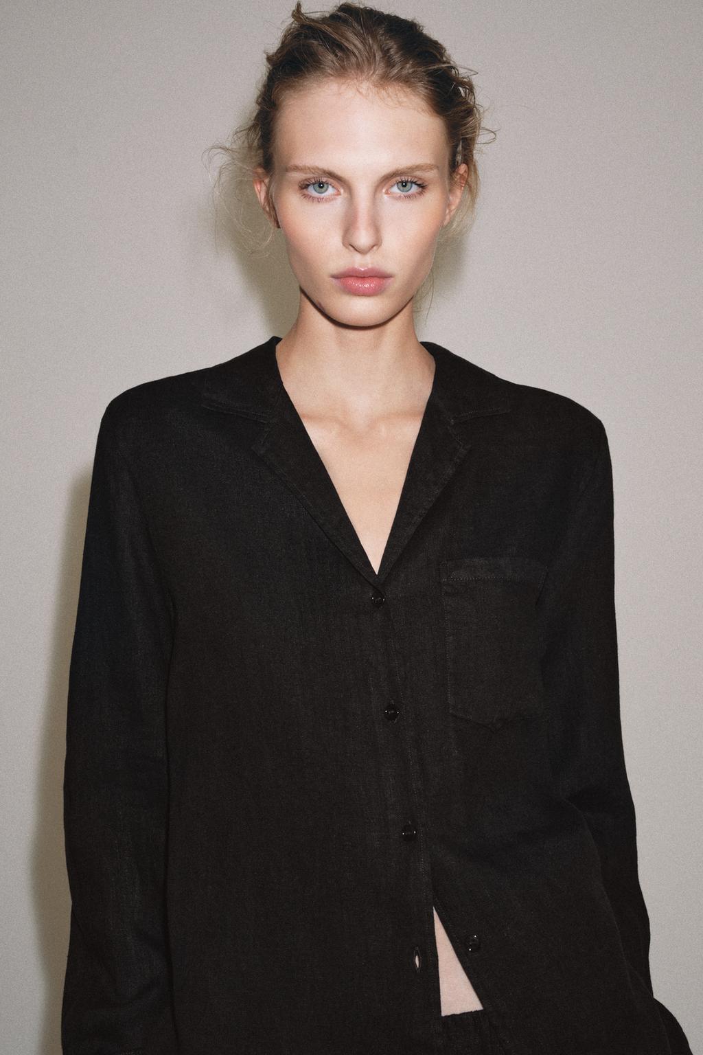 РУБАШКА ИЗ ЛЬНА С КАРМАНОМ — ZW COLLECTION