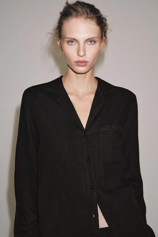 Рубашка из льна с карманом — Zw Collection