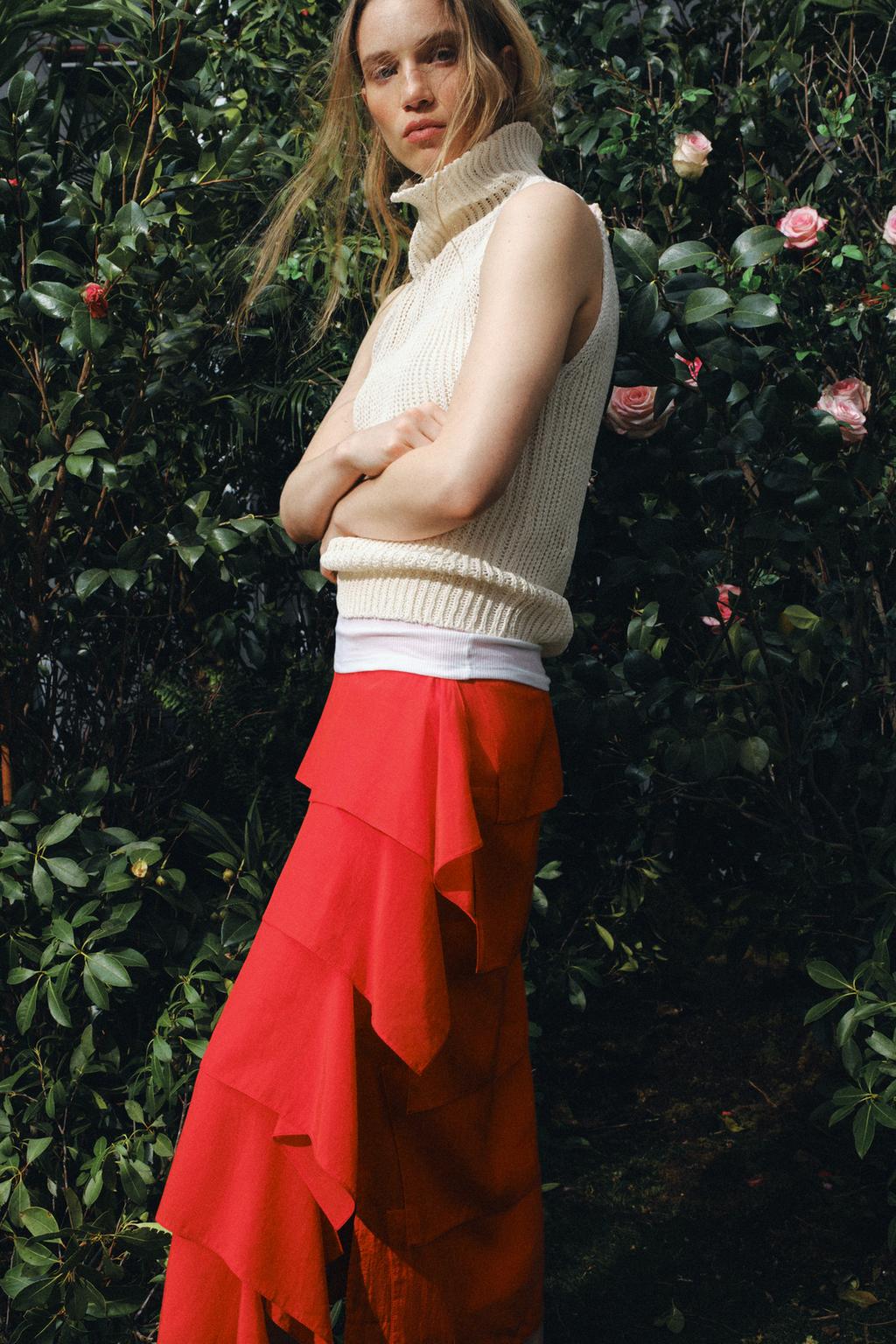 ЮБКА МИДИ С ВОЛАНАМИ — ZW COLLECTION