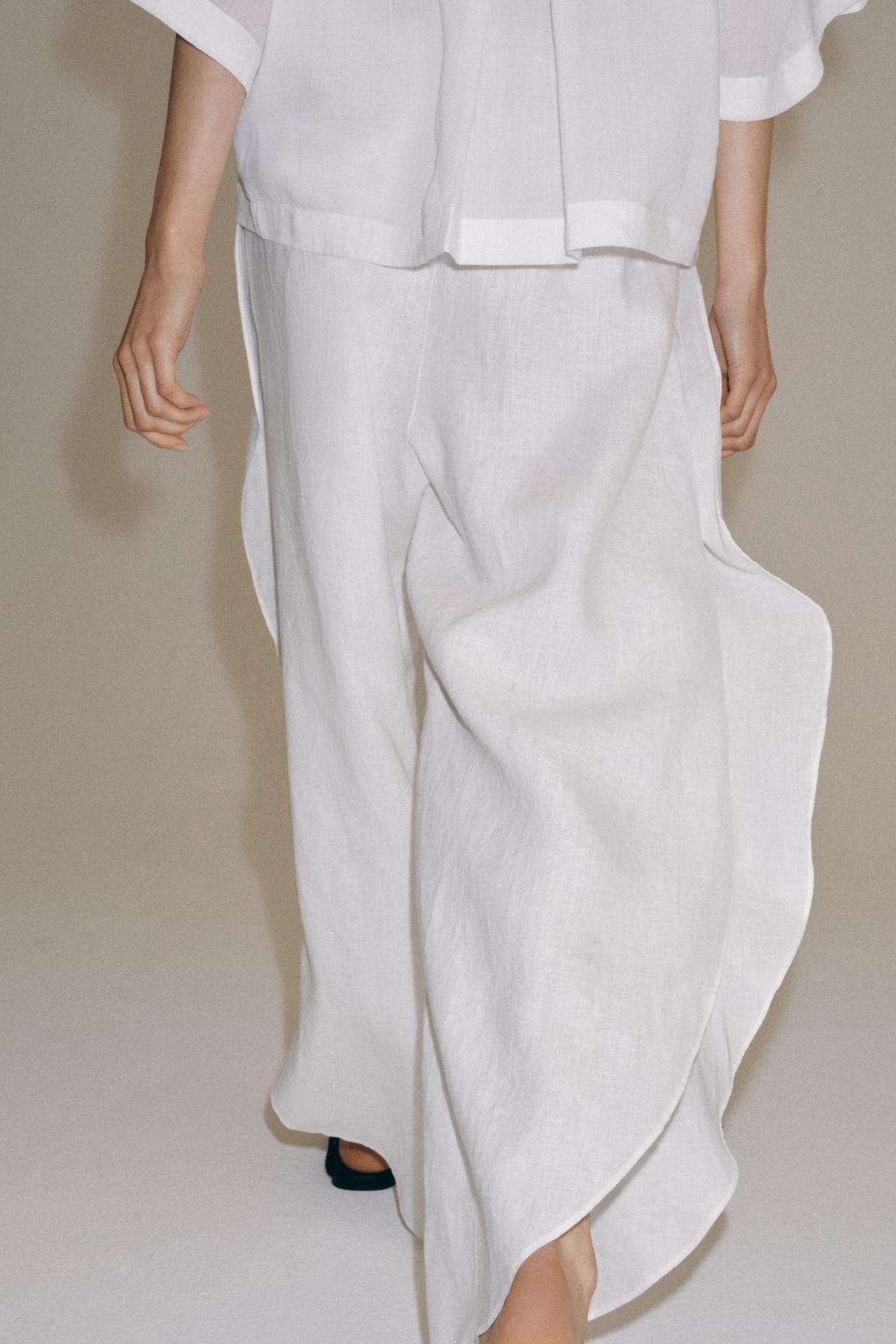 БРЮКИ ИЗ ЛЬНА С РАЗРЕЗАМИ — ZW COLLECTION