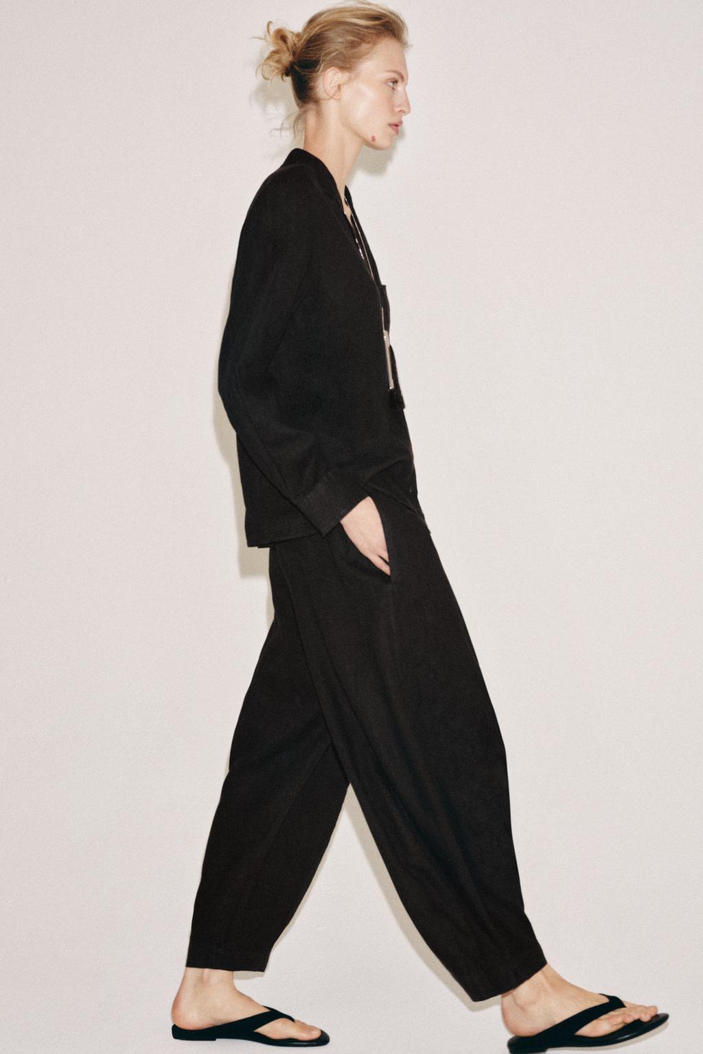 БРЮКИ BARREL ИЗ ЛЬНА — ZW COLLECTION