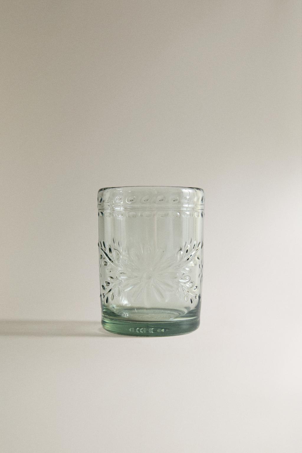 Прозрачный акриловый стакан с цветочным рисунком