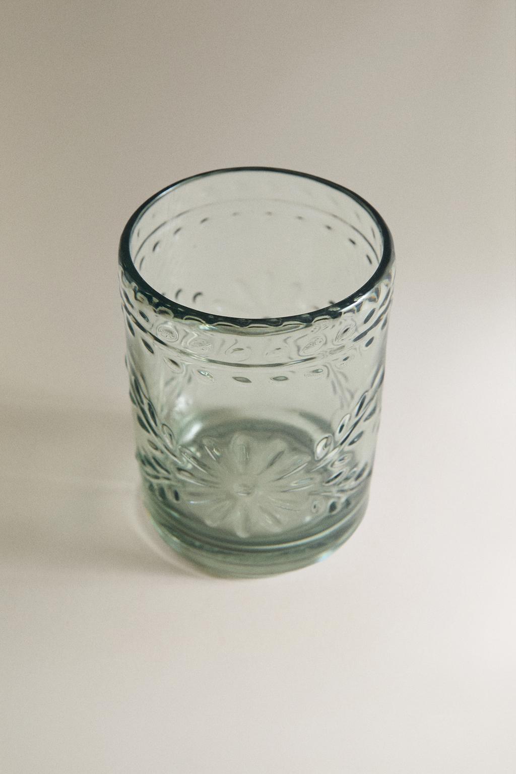 Прозрачный акриловый стакан с цветочным рисунком