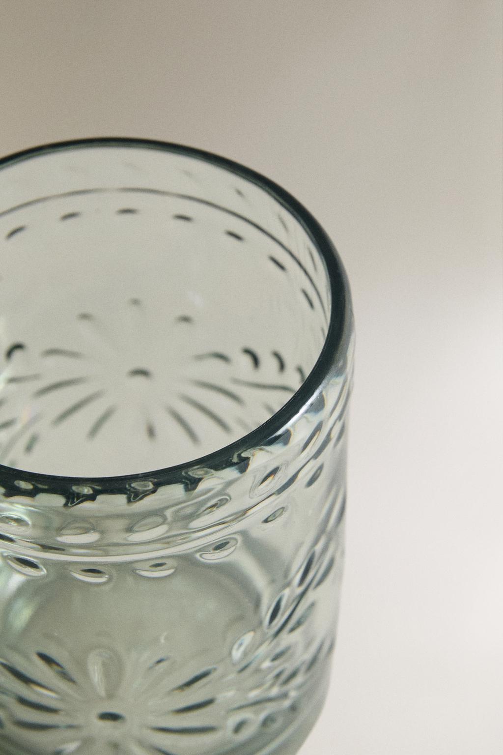 Прозрачный акриловый стакан с цветочным рисунком